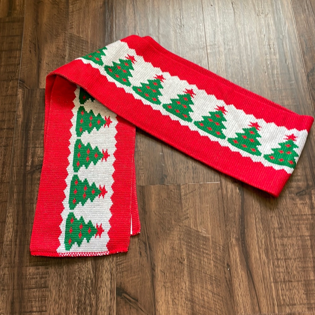 Christmas Scarf With Christmas Trees